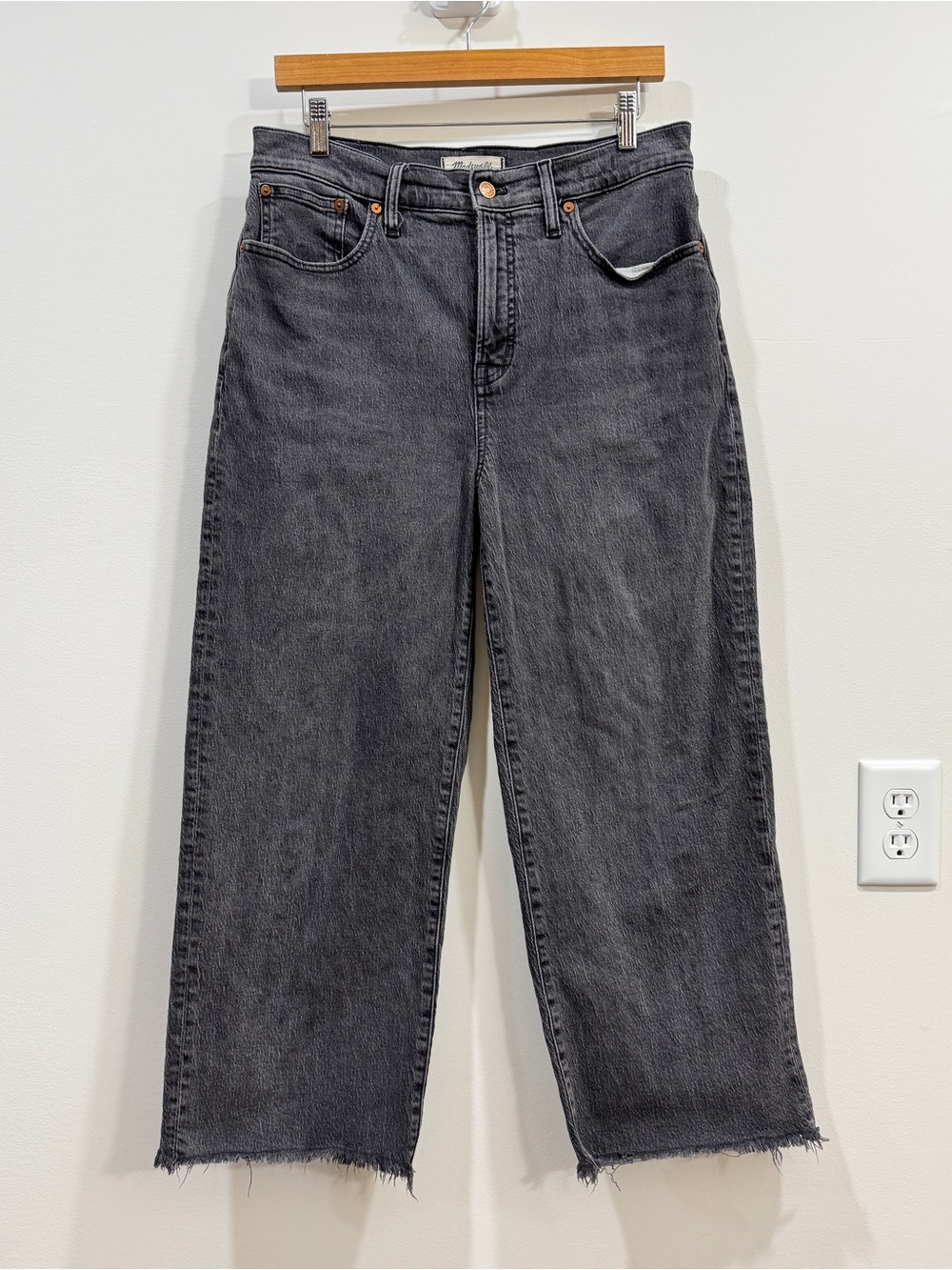 Madewell The Perfect Vintage Wide-Leg Crop Jean Washed Black / Charcoal 29